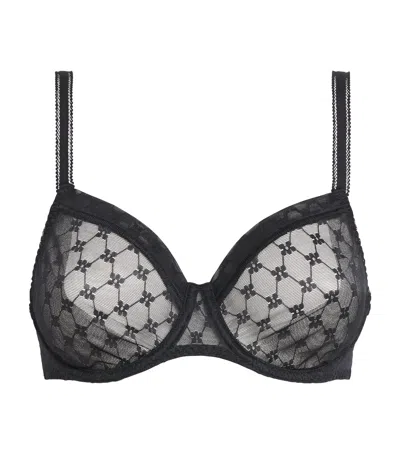 Simone Perele Lace Plume Plunge Bra In Black