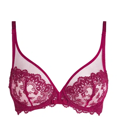 Simone Perele Lace Plunge Passion Bra In Pink