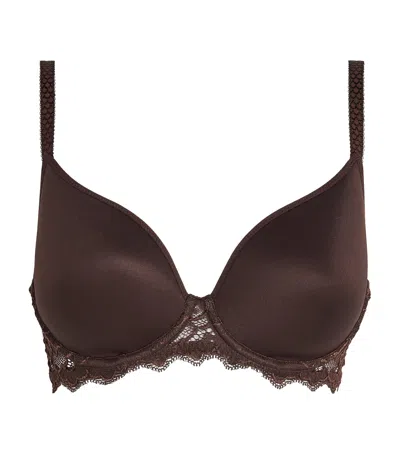 Simone Perele Lace Spacer Caresse Plunge Bra In Brown