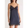 Simone Perele Lace Trim Satin Chemise In Full Moon