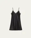 Simone Perele Love Me Night Lace Trim Silk Blend Chemise In Black