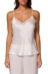 Simone Perele Love Me Lace Trim Silk Blend Camisole In Ivory