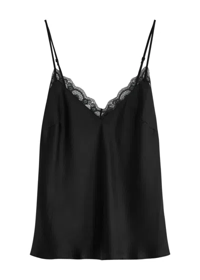 SIMONE PERELE SIMONE PÉRÈLE LOVE ME LACE-TRIM SILK-SATIN CAMISOLE TOP