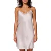 Simone Perele Love Me Night Lace Trim Silk Blend Chemise In White