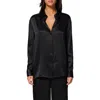 Simone Perele Love Me Silk Blend Button-up Shirt In Black