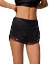Simone Perele Love Me Lace Trim Silk Blend Shorts In Black