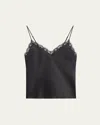 Simone Perele Love Me Lace Trim Silk Blend Camisole In Black