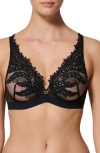 SIMONE PERELE SIMONE PERELE MYSTIC UNDERWIRE EMBROIDERED PLUNGE BRA