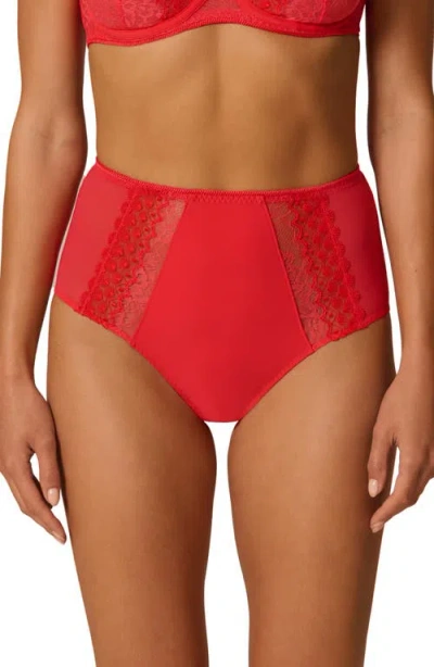 Simone Perele Radieuse High Waist Briefs In Red