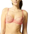 Simone Perele Reflet Sheer Demi Bra In Papaya In Beige
