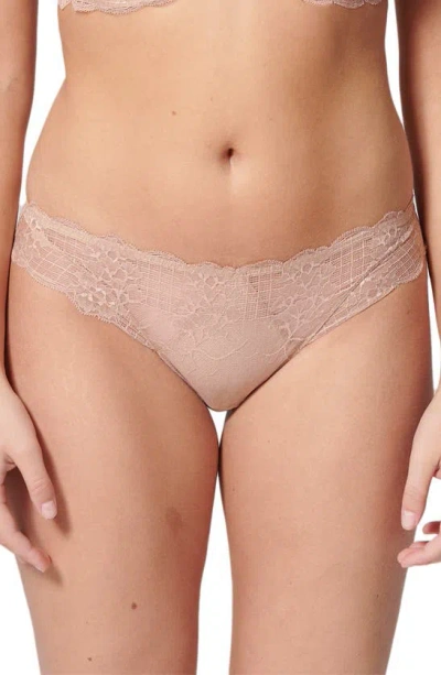 Simone Perele Reve Lace Bikini Cut Briefs In Beige