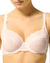 Simone Perele Embroidered Full Cup Plunge Bra In Sakura Pink