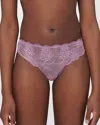 Simone Perele Reve Scalloped Lace Tanga In Glamorous Mauve