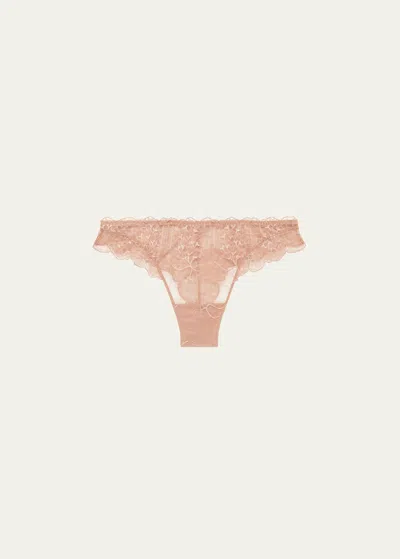 Simone Perele Reve Scalloped Lace Tanga In Nude