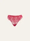Simone Perele Reve Scalloped Lace Tanga In Sakura Pink