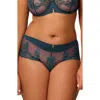 Simone Perele 'saga' Embroidered Boyshort Briefs In Blue