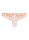 Simone Perele Saga Lace Trim Thong In Light Pink