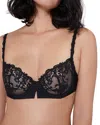 Simone Perele Saga Non-padded Lace Demi Bra In Black/black