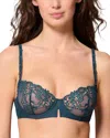 Simone Perele Saga Lace Mesh Demi Bra In Blue