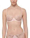 Simone Perele Saga Non-padded Lace Demi Bra In Pink Nude