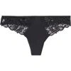 Simone Perele Saga Lace Trim Thong In Black