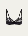 Simone Perele Saga Non-padded Lace Demi Bra In Black Pattern