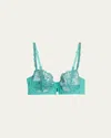 Simone Perele Saga Non-padded Lace Demi Bra In Garden Green