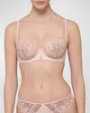 Simone Perele Saga Non-padded Lace Demi Bra In Pink Nude