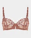 Simone Perele Saga Non-padded Lace Demi Bra In Tender Brown