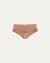 Simone Perele Saga Tattoo Lace Boyshorts In Tender Brown