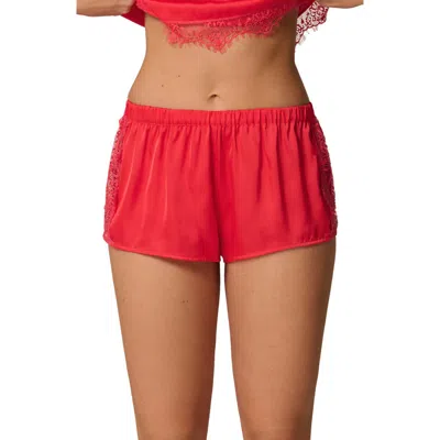 Simone Perele Satin Secrets Lounge Shorts In Red