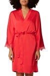 Simone Perele Satin Secrets Kimono Robe In Pink