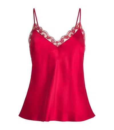 Simone Perele Silk-blend Love Me Cami Top In Red