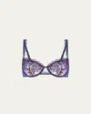 Simone Perele Singuliere Embroidered Tulle Demi Bra In Midnight