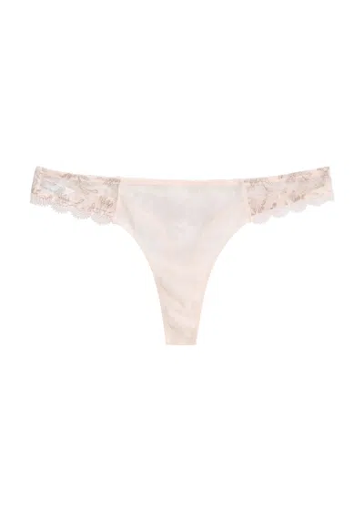 Simone Perele Simone Pérèle Singuliere Embroidered Tulle Thong In Light Pink