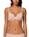 Simone Perele Subtile 3d Underwire Plunge Bra In Peau Rose