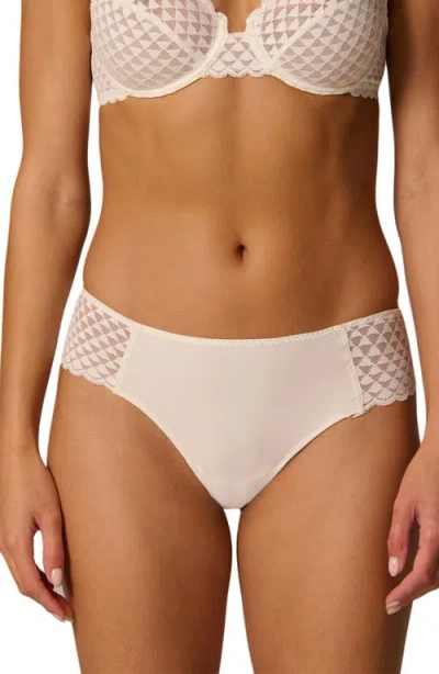 Simone Perele Subtile Lace Trim Boyshorts In Neutral