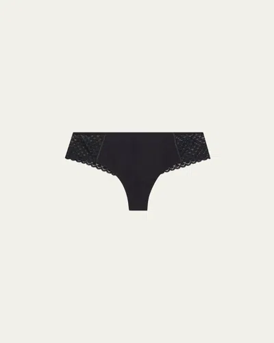 SIMONE PERELE SUBTILE LOW-CUT MICROFIBER & LACE BOYSHORTS