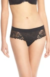 Simone Perele Wish Embroidered Boyshorts In Black