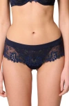 Simone Perele Wish Embroidered Boyshorts In Blue