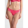 Simone Perele 'wish' Embroidered Tanga Thong In Pink