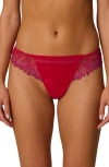 Simone Perele Wish Lace-side Thong In Multi