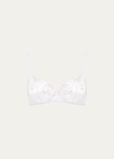 Simone Perele Wish Lace Demi Cup Bra In Crystal White