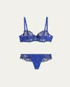 Simone Perele Wish Lace Demi Cup Bra In Electric Blue