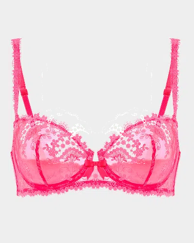 Simone Perele Wish Lace Demi Cup Bra In Fabulous Pink