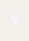 Simone Perele Wish Lace Mesh Tanga In Cristal White