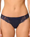 Simone Perele Wish Lace-side Thong In Blue