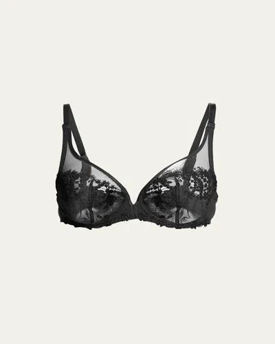 Simone Perele Wish Sheer Plunge Bra In Black