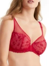 Simone Perele Wish Sheer Plunge Bra In Ruby Pink