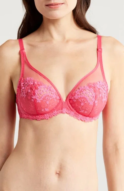 Simone Perele Wish Underwire Plunge Bra In Pink